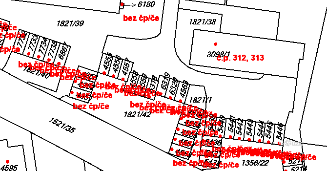Třebíč 50449176 na parcele st. 6319 v KÚ Třebíč, Katastrální mapa