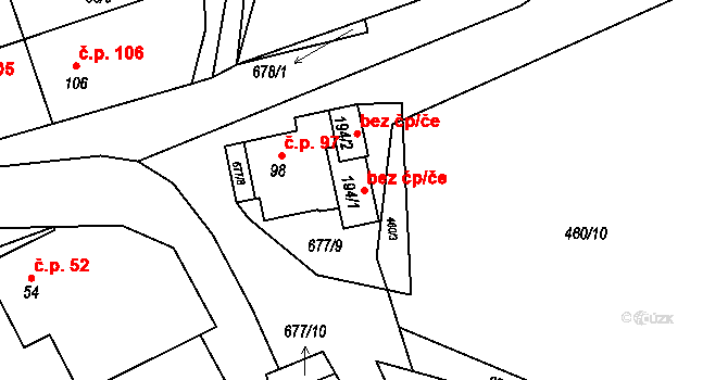 Kozlov 92391176 na parcele st. 194/1 v KÚ Kozlov u Jihlavy, Katastrální mapa