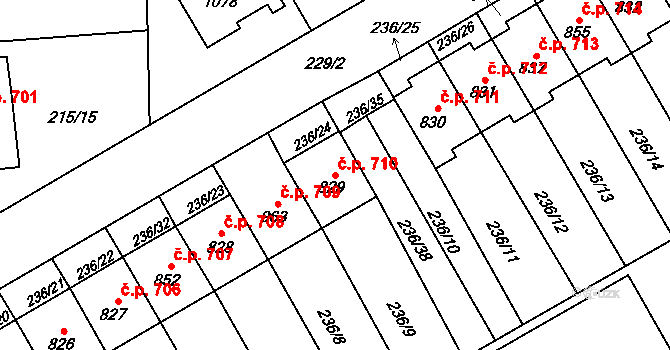 Golčův Jeníkov 710 na parcele st. 829 v KÚ Golčův Jeníkov, Katastrální mapa