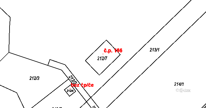 Přerov XIII-Penčice 166, Přerov na parcele st. 212/7 v KÚ Penčičky, Katastrální mapa