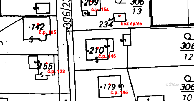 Suchdol 146 na parcele st. 210 v KÚ Suchdol u Kutné Hory, Katastrální mapa