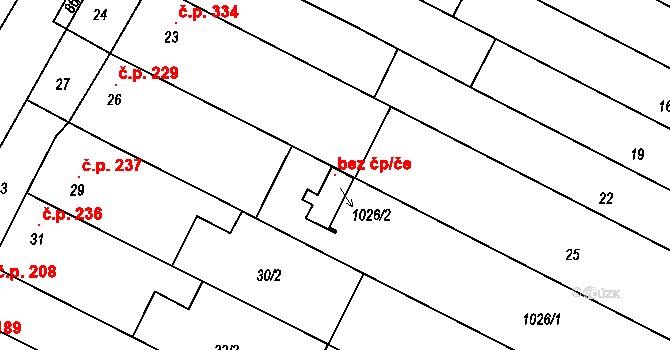 Veselí nad Moravou 118996177 na parcele st. 1026/2 v KÚ Milokošť, Katastrální mapa