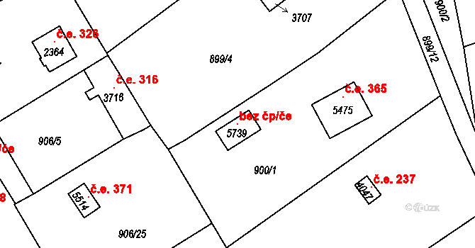 Rokycany 121564177 na parcele st. 5739 v KÚ Rokycany, Katastrální mapa