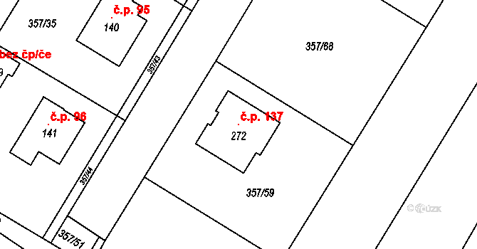 Lipoltice 137 na parcele st. 272 v KÚ Lipoltice, Katastrální mapa