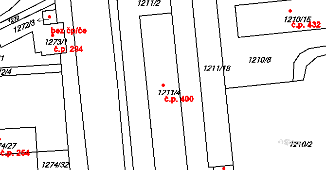 Podmoklice 400, Semily na parcele st. 1211/4 v KÚ Semily, Katastrální mapa