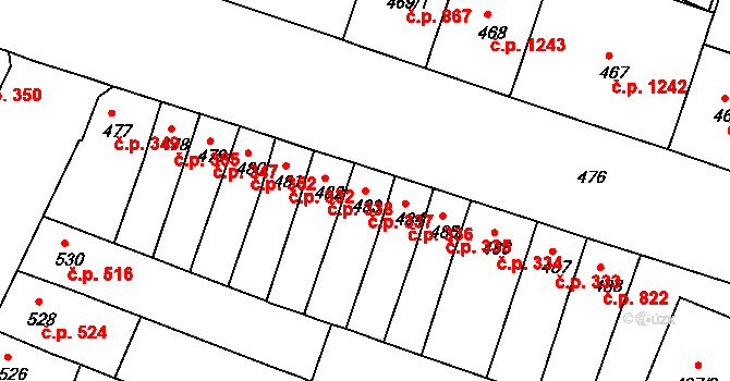 Husovice 337, Brno na parcele st. 483 v KÚ Husovice, Katastrální mapa