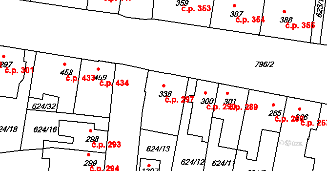 Parník 297, Česká Třebová na parcele st. 338 v KÚ Parník, Katastrální mapa