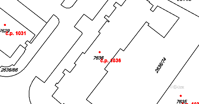 Kolín II 1036, Kolín na parcele st. 7636 v KÚ Kolín, Katastrální mapa