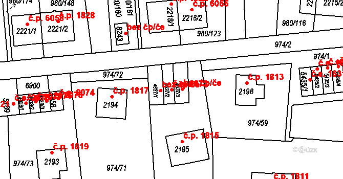 Zlín 2072 na parcele st. 4637/2 v KÚ Zlín, Katastrální mapa