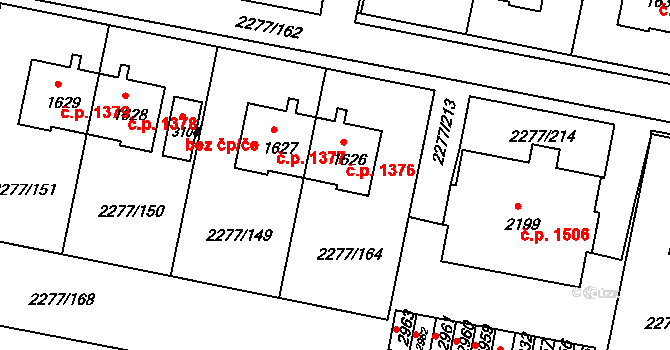 Vlašim 1376 na parcele st. 1626 v KÚ Vlašim, Katastrální mapa