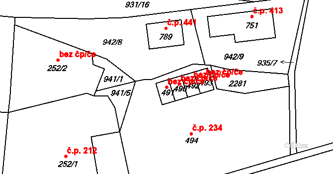 Kašperské Hory 45158177 na parcele st. 491 v KÚ Kašperské Hory, Katastrální mapa