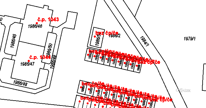 Nýřany 45743177 na parcele st. 1986/5 v KÚ Nýřany, Katastrální mapa