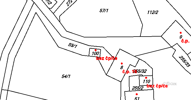 Vacov 46165177 na parcele st. 100 v KÚ Rohanov, Katastrální mapa