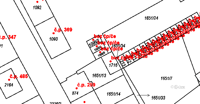Týn nad Vltavou 46964177 na parcele st. 1096/3 v KÚ Týn nad Vltavou, Katastrální mapa