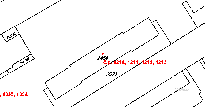 Beroun-Město 1211,1212,1213,1214, Beroun na parcele st. 2454 v KÚ Beroun, Katastrální mapa