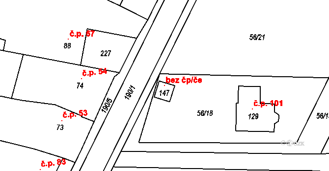 Kožušany-Tážaly 98591177 na parcele st. 147 v KÚ Tážaly, Katastrální mapa