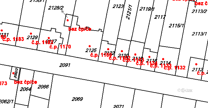 Tachov 1152 na parcele st. 2122 v KÚ Tachov, Katastrální mapa
