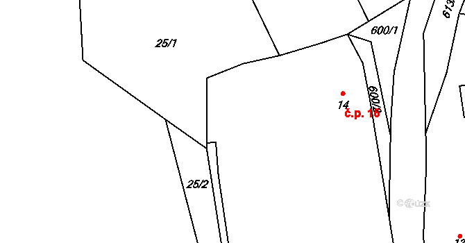 Spyšova 15, Sobotka na parcele st. 14 v KÚ Spyšova, Katastrální mapa