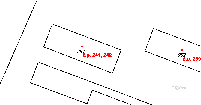 Výškovice 241,242, Ostrava na parcele st. 761 v KÚ Výškovice u Ostravy, Katastrální mapa