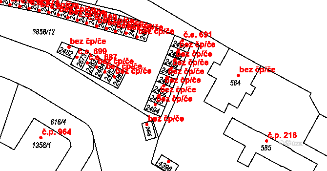 Rakovník 38612178 na parcele st. 2492 v KÚ Rakovník, Katastrální mapa