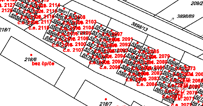Řečkovice 2095, Brno na parcele st. 5584 v KÚ Řečkovice, Katastrální mapa