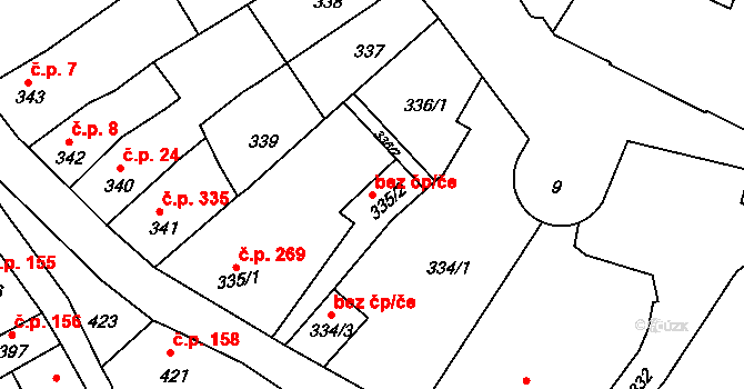 Litoměřice 42042178 na parcele st. 335/2 v KÚ Litoměřice, Katastrální mapa