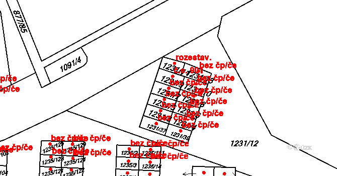 Sokolov 42951178 na parcele st. 1231/7 v KÚ Sokolov, Katastrální mapa