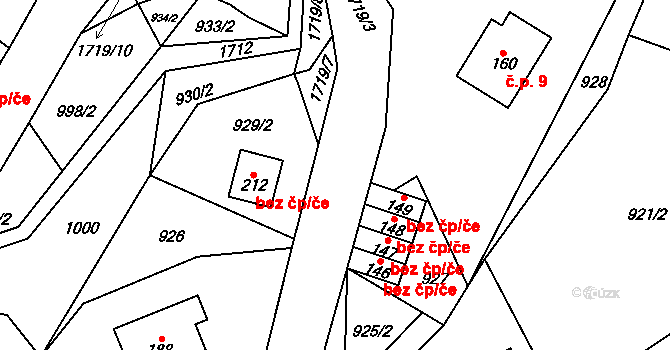 Benecko 44316178 na parcele st. 149 v KÚ Mrklov, Katastrální mapa