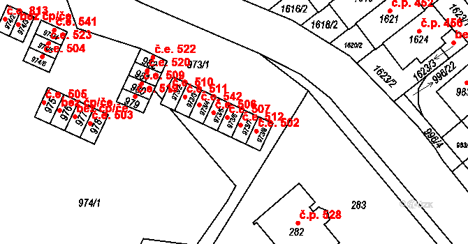 Brno 45566178 na parcele st. 973/6 v KÚ Medlánky, Katastrální mapa