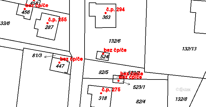 Lhenice 46162178 na parcele st. 524 v KÚ Lhenice, Katastrální mapa