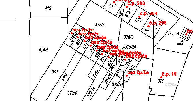 Štítary 47470178 na parcele st. 379/16 v KÚ Štítary na Moravě, Katastrální mapa
