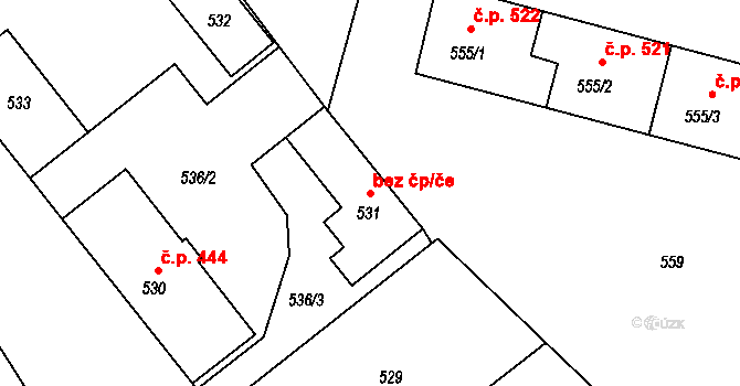 Kamenice nad Lipou 49107178 na parcele st. 531 v KÚ Kamenice nad Lipou, Katastrální mapa