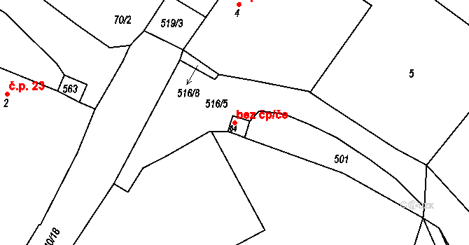 Blovice 49142178 na parcele st. 64 v KÚ Štítov u Blovic, Katastrální mapa