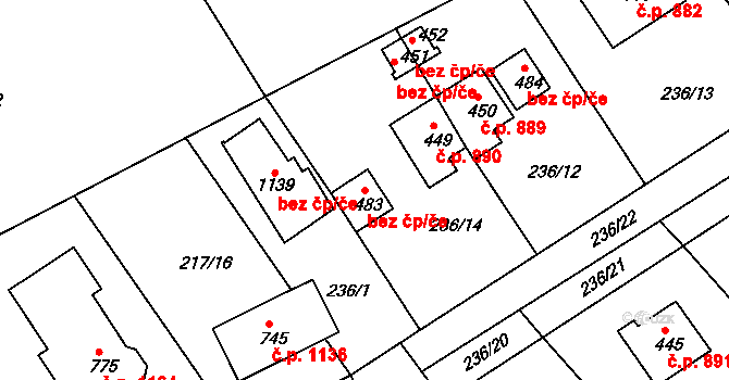 Rudná 49883178 na parcele st. 483 v KÚ Hořelice, Katastrální mapa