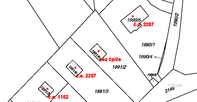 Plzeň 50362178 na parcele st. 1991/4 v KÚ Bolevec, Katastrální mapa