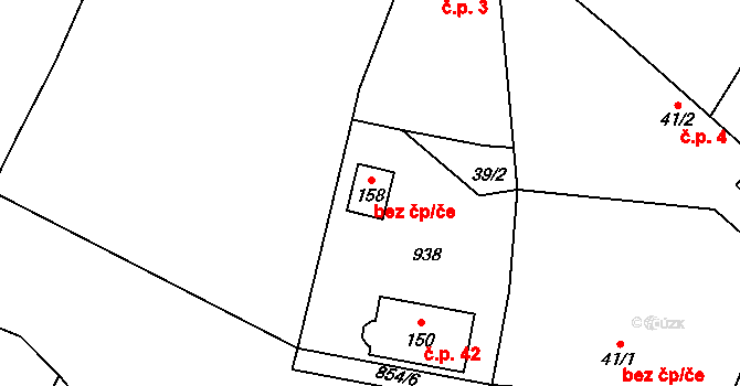 Přestavlky 73546178 na parcele st. 158 v KÚ Přestavlky u Roudnice nad Labem, Katastrální mapa