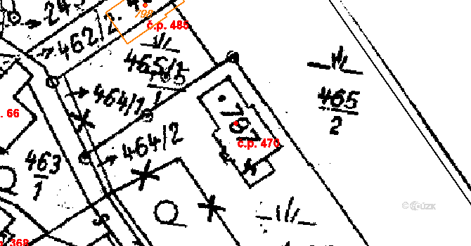 Horní Branná 470 na parcele st. 787 v KÚ Horní Branná, Katastrální mapa