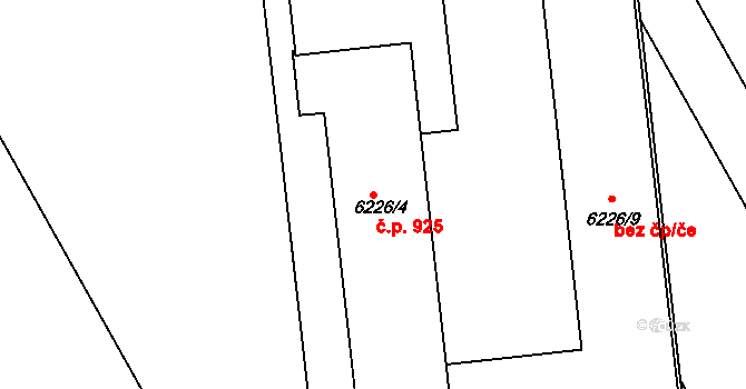 Přerov I-Město 925, Přerov na parcele st. 6226/4 v KÚ Přerov, Katastrální mapa