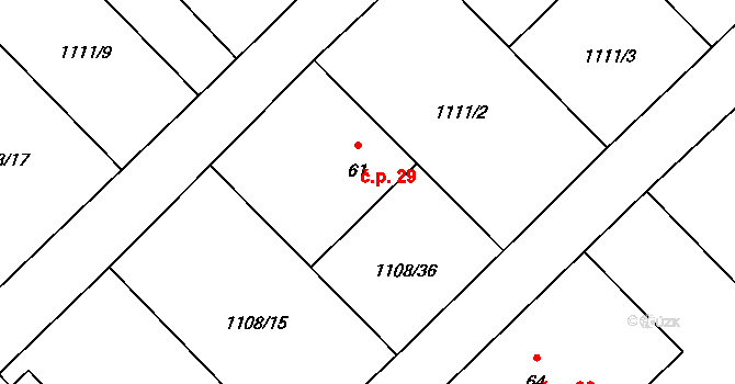 Heřmanov 29, Teplá na parcele st. 61 v KÚ Heřmanov u Starého Sedla, Katastrální mapa