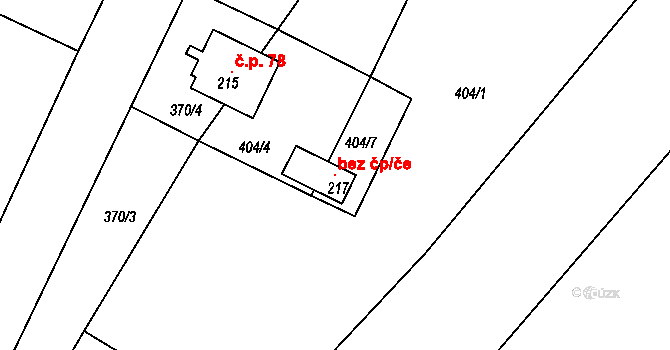 Jizbice 119244179 na parcele st. 217 v KÚ Jizbice u Nymburka, Katastrální mapa