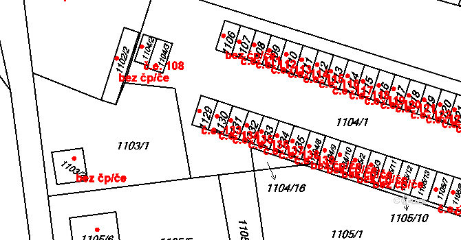 Hrádek nad Nisou 135 na parcele st. 1131 v KÚ Hrádek nad Nisou, Katastrální mapa