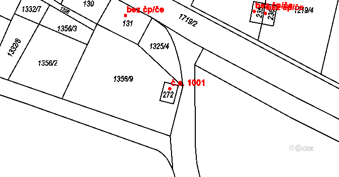 Měrunice 1001 na parcele st. 272 v KÚ Měrunice, Katastrální mapa