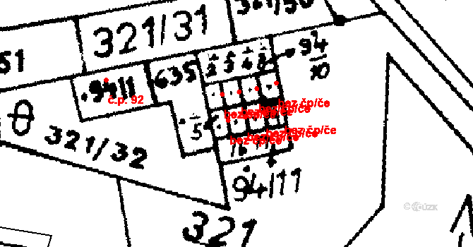 Ohníč 39158179 na parcele st. 94/6 v KÚ Křemýž, Katastrální mapa