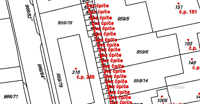 Police nad Metují 40106179 na parcele st. 707 v KÚ Velká Ledhuje, Katastrální mapa