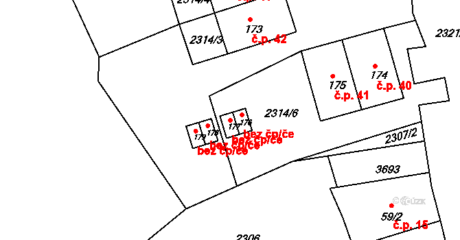 Rožmitál na Šumavě 41217179 na parcele st. 177 v KÚ Hněvanov, Katastrální mapa