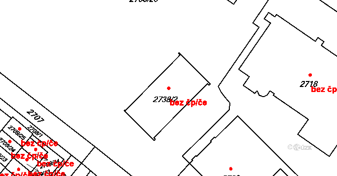 Ostrava 42421179 na parcele st. 2738/2 v KÚ Svinov, Katastrální mapa