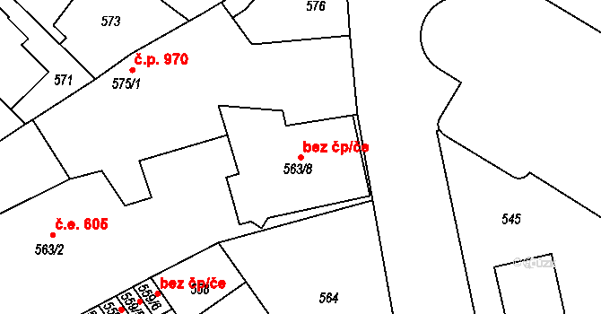 Teplice 43260179 na parcele st. 563/8 v KÚ Teplice-Trnovany, Katastrální mapa
