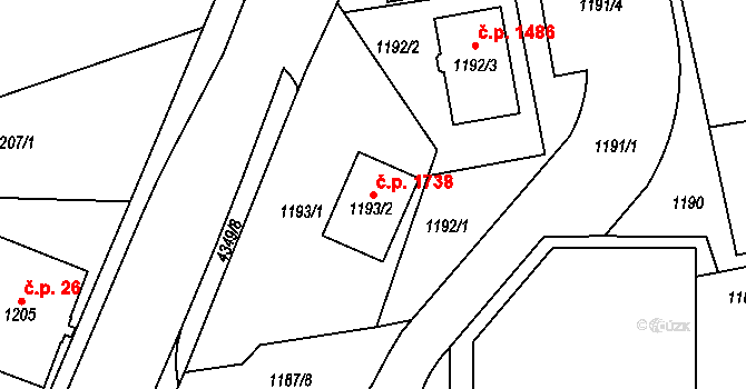 Frýdlant nad Ostravicí 46448179 na parcele st. 1193/2 v KÚ Frýdlant nad Ostravicí, Katastrální mapa