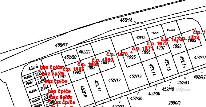 Hluboká nad Vltavou 1470 na parcele st. 1994 v KÚ Hluboká nad Vltavou, Katastrální mapa