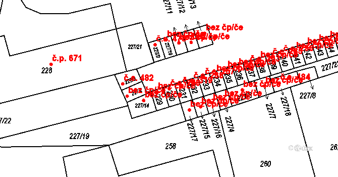 Velké Opatovice 248 na parcele st. 230 v KÚ Velké Opatovice, Katastrální mapa